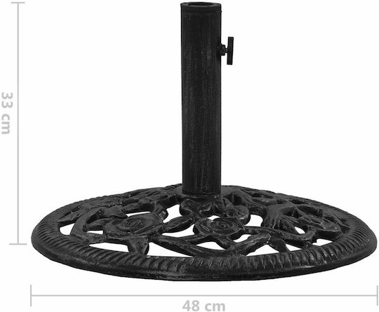 vidaXL Schirmständer aus Gusseisen Black / Cast iron 48x48x33cm