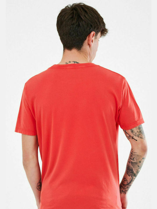 Replay Ανδρικό T-shirt Κόκκινο με Λογότυπο