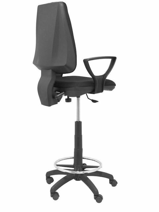 Elche CP Office Stool with Backrest Μαύρο 60x60x92cm