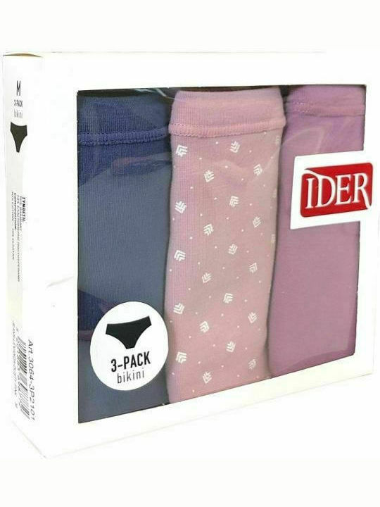 IDER Cotton Women's Slip 3Pack Navy/Pink/Lilac