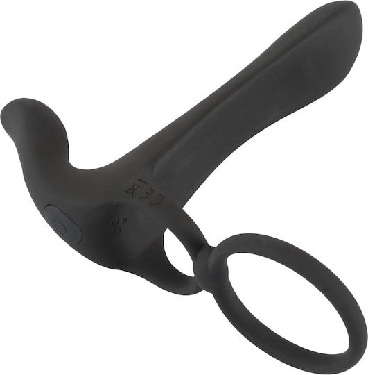You2Toys Black Velvets Couble's Vibrator με Dildo 14cm και Δόνηση σε Μαύρο Χρώμα