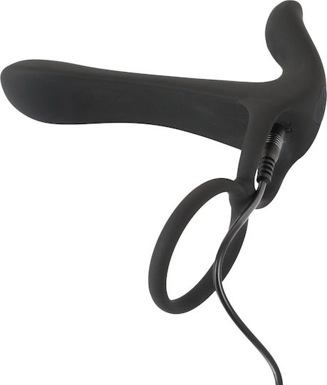 You2Toys Black Velvets Couble's Vibrator με Dildo 14cm και Δόνηση σε Μαύρο Χρώμα