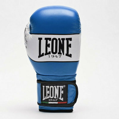 Leone Shock Leather Boxing Competition Gloves Blue