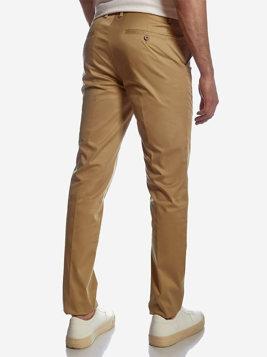 Sogo Men's Trousers Chino in Slim Fit Beige