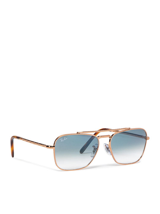 Ray Ban Caravan Γυαλιά Ηλίου Ροζ Χρυσά με Μεταλλικό Σκελετό