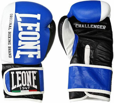 Leone Challenger Synthetic Leather Boxing Competition Gloves Blue