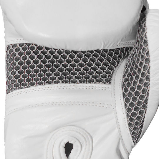Olympus Sport Jamal Ben Daddik Style Boxhandschuhe Leder für Kampf Weiß