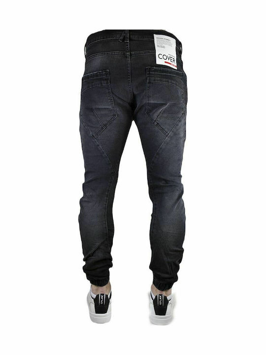 Ibiza Men's Jeans Pants Elastic with Regular Fit Black