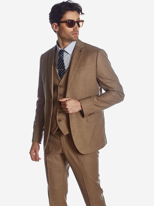 Sommer Herrenanzug mit Weste Beige