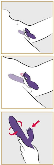 You2Toys Thrusting & Rotating rabbit vibrator Δονητής Rabbit 24.7cm Purple
