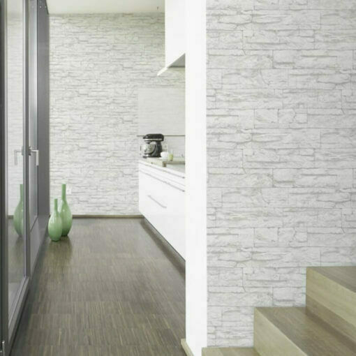 Тапет за Стена Wood Stone Винил Сив 1000x53см Миеща се