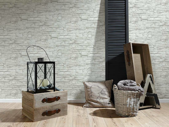 Тапет за Стена Wood Stone Винил Сив 1000x53см Миеща се