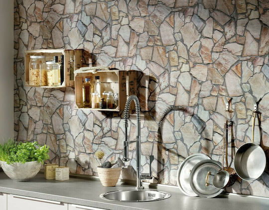 Tapete Wood Stone Vinyl Braun L1000xB53cm Waschbar 927316