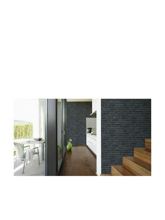 Wall Wallpaper Wood And Stone Charcoal 1000x53cm