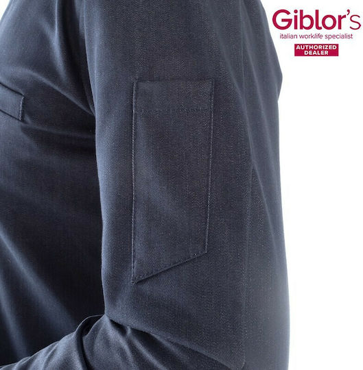 Giblor's Σακάκι Σεφ Ανδρικό Μπλε με Μακρύ Μανίκι