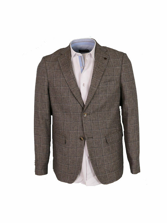 ORION 5216-080 2235 Men's Checkered Olive Suit Jacket