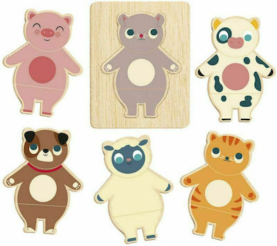 Wooden Kids Puzzle Ταίριαξε τα Ζωάκια 18pcs Auzou