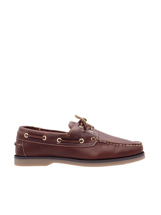 Commanchero Original Δερμάτινα Ανδρικά Boat Shoes σε Ταμπά Χρώμα