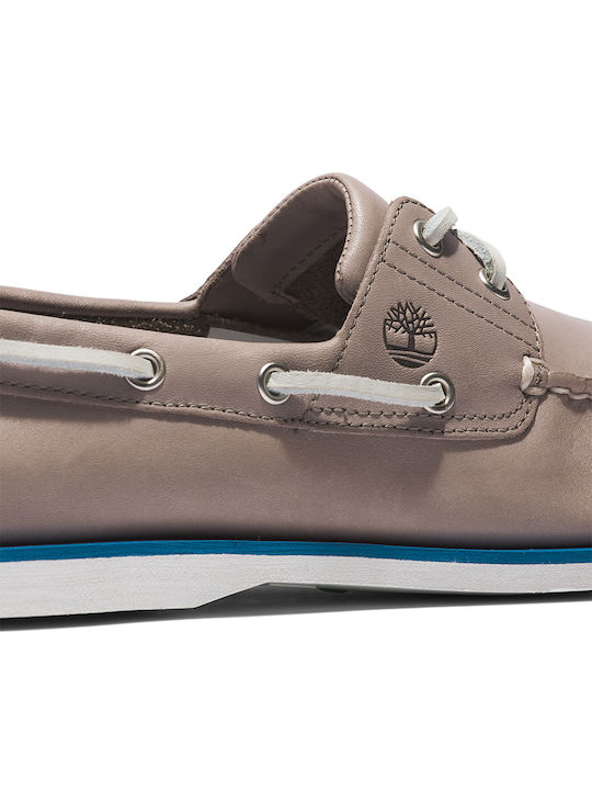 Classic Boat 2-Eye Men's Leather Boat Shoes Gray