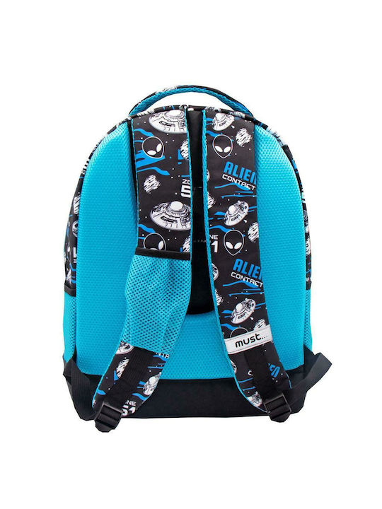 Must Glow In The Dark Alien Invasion School Bag Backpack Elementary, Elementary in Black color