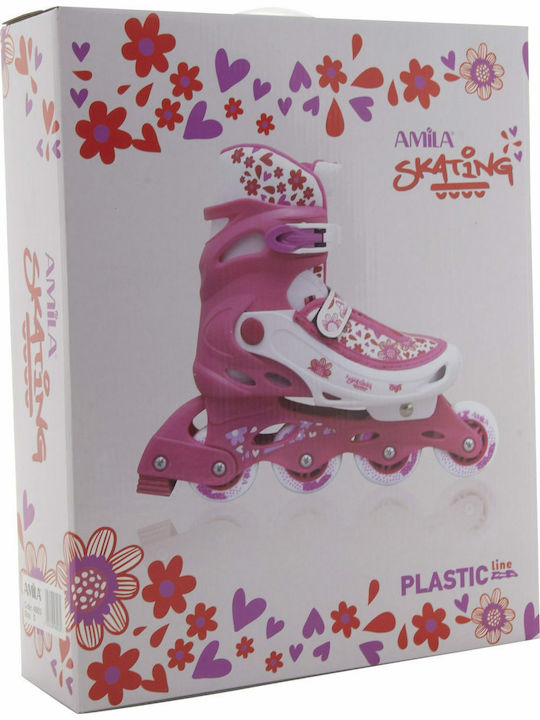 AMILA Inline Αυξομειούμενα Rollers Ροζ Παιδικά