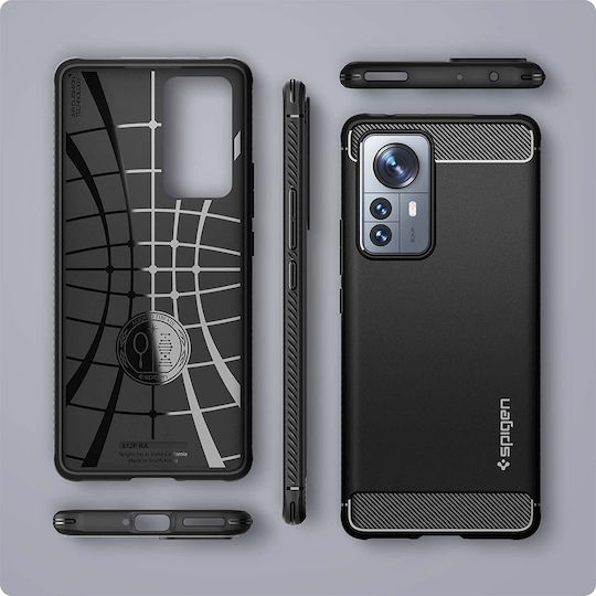 Spigen Rugged Armor Back Cover Silicon 2mm negru mat (Xiaomi 12 Pro)