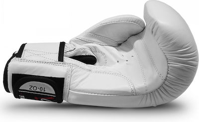 Olympus Sport Fighting III Leather Boxing Competition Gloves White