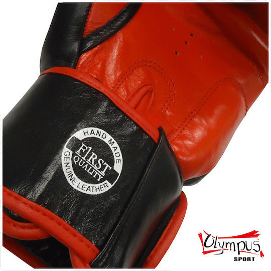 Olympus Sport Muaythai Cut Γάντια Πυγμαχίας από Συνθετικό Δέρμα για Αγώνα Μαύρα