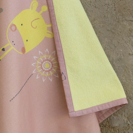Nima Giraffe Love Kinder-Strandtuch Rosa 140x70cm
