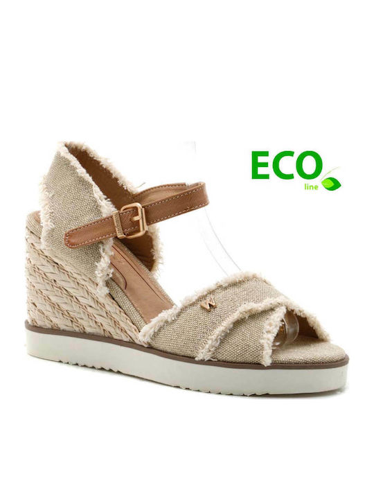 Maiorca Летни Дамски Платформи В Стил Еспадрили Бежови
