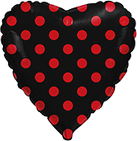 Balon Folie Inima Negru 45buc