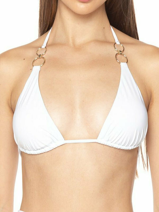 Padded Triangle Bikini Top White