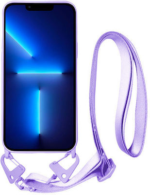 Vivid Strap Silicone Back Cover with Strap Lilac (iPhone 13 Pro Max)