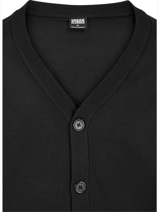 Herren Strickjacke mit Knöpfen Schwarz