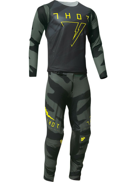 Thor Pulse Racer Pro Cast Καλοκαιρινό Ανδρικό Παντελόνι Motocross Green/Black
