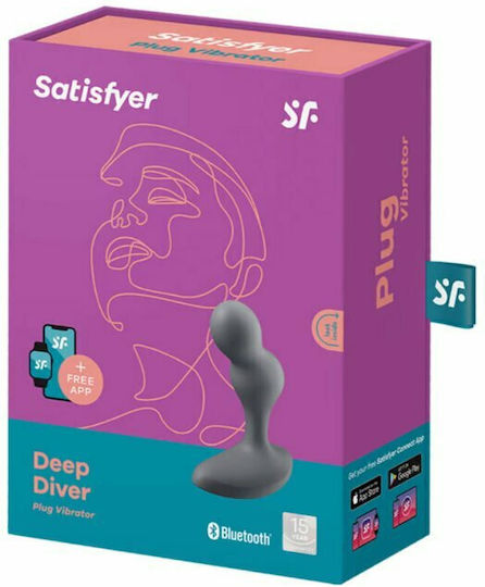 Satisfyer Deep Diver Anal Plug with Wireless Functionality and Vibration Gray
