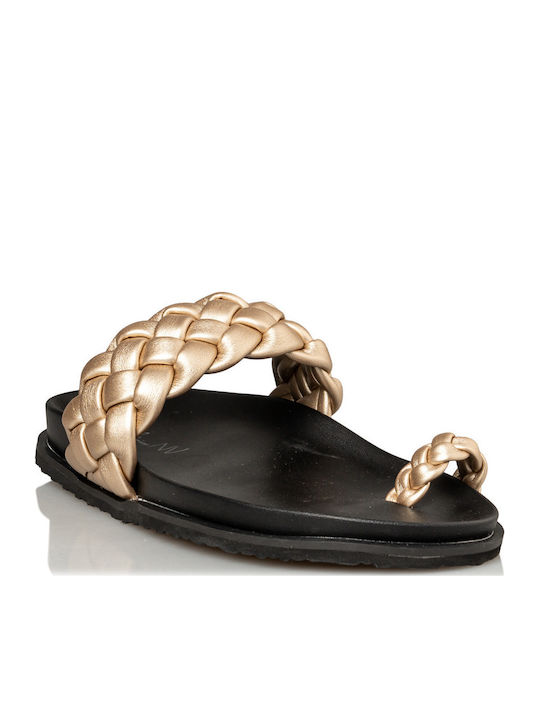 Women's Flat Sandals Flatforms in Gold Color