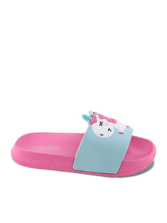 Kids' Slides Light Blue Unicorn