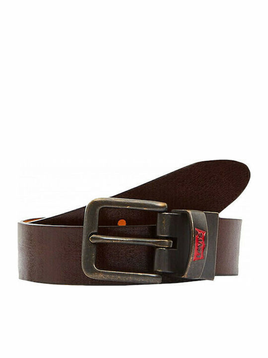 Levi's Детска колан Кожена Кафяв Batwing Buckle