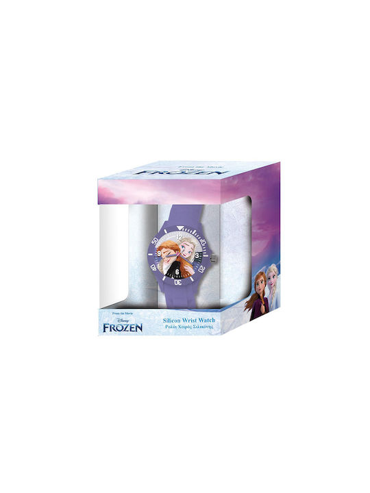 Διακάκης Frozen2 Ceas Analogic pentru Copii cu Brățară de Cauciuc/Plastic Violet