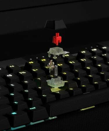 Corsair K70 RGB Pro Гейминг Механична Клавиатура с Cherry MX Red суичове и RGB подсветка (Гръцки) Черен