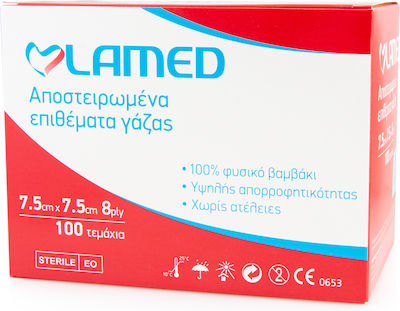 Lamed Sterile Gaze 8ply 7.5x7.5cm 100pcs