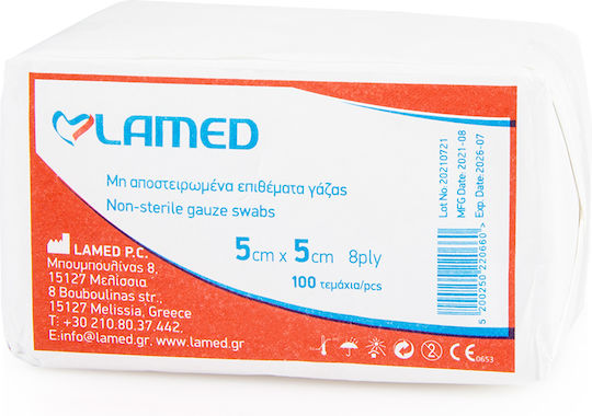 Lamed Non-Sterile Gauzes 8ply 5x5cm 100pcs