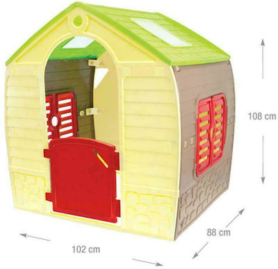 Mochtoys Kunststoff Kinder Spielhaus Garten Happy Gelb 102x88x108cm