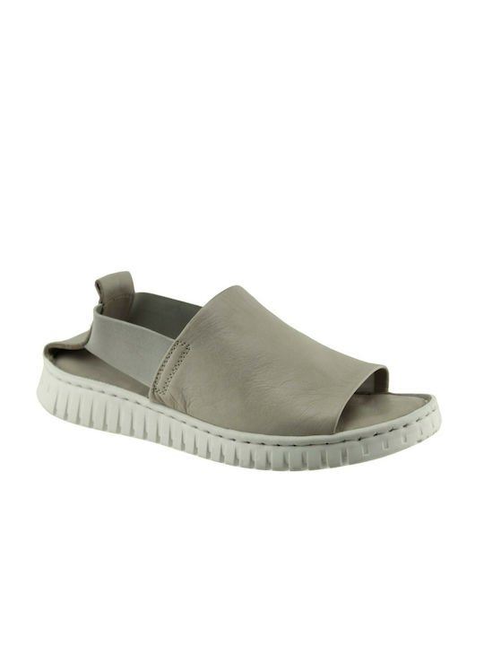 Act Flatforms Leather Women's Sandals Gray
