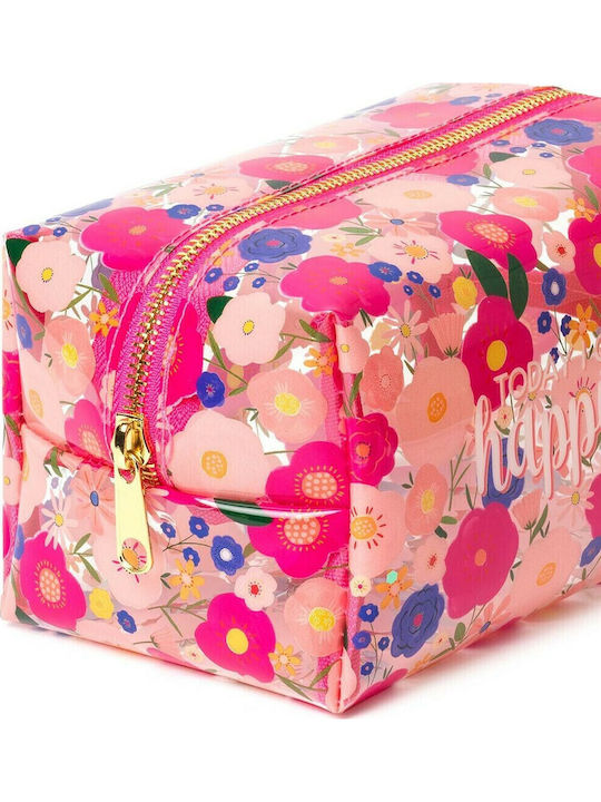Toiletry Bag Flowers in Pink color 18cm