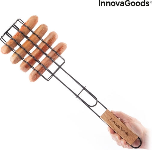 InnovaGoods Двойна Метална Скара за Печене Незалепваща за Колбаси 51брx8брсм.