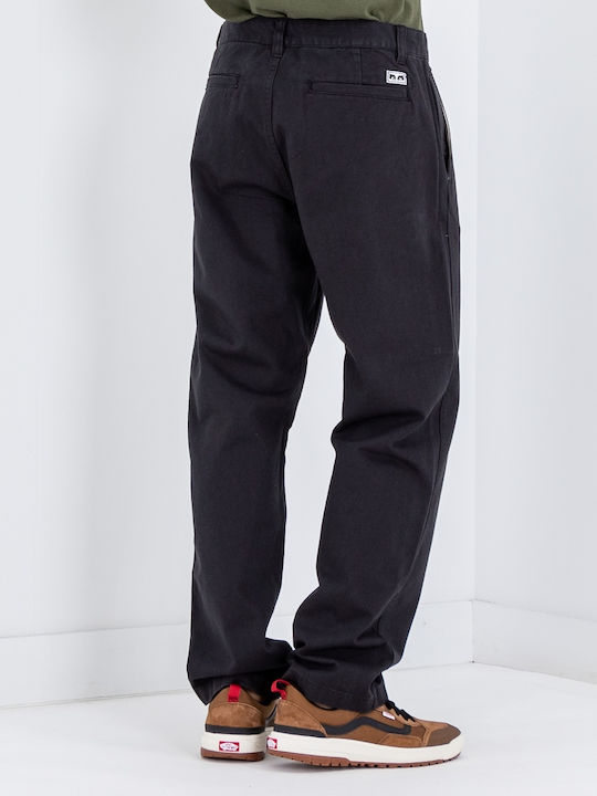 Obey Men's Trousers Chino in Relaxed Fit Black