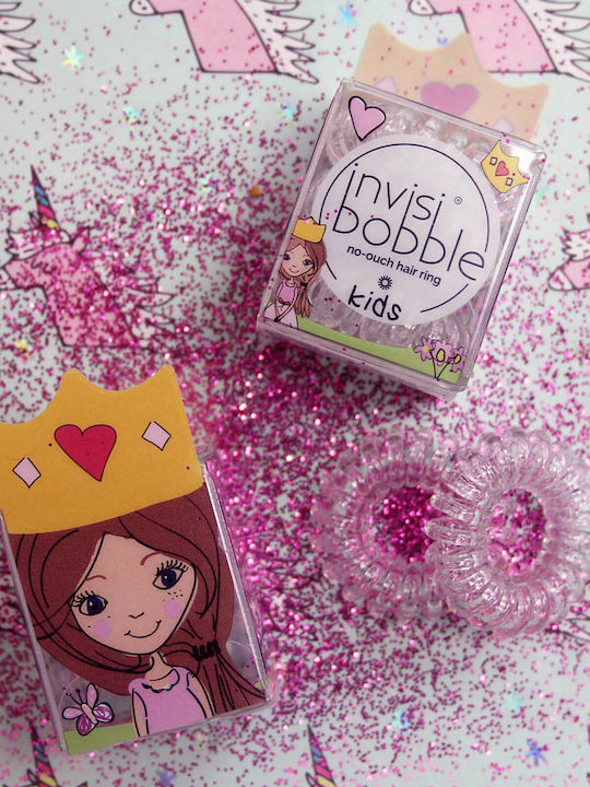 Invisibobble Kids Princess Sparkle Сет Детски Ластици Спирала Бели 3бр