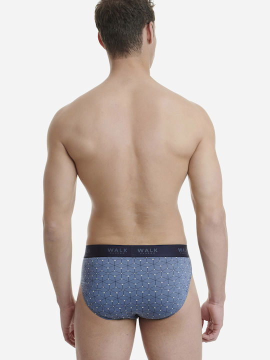 Walk Men's Slip Blue with Patterns